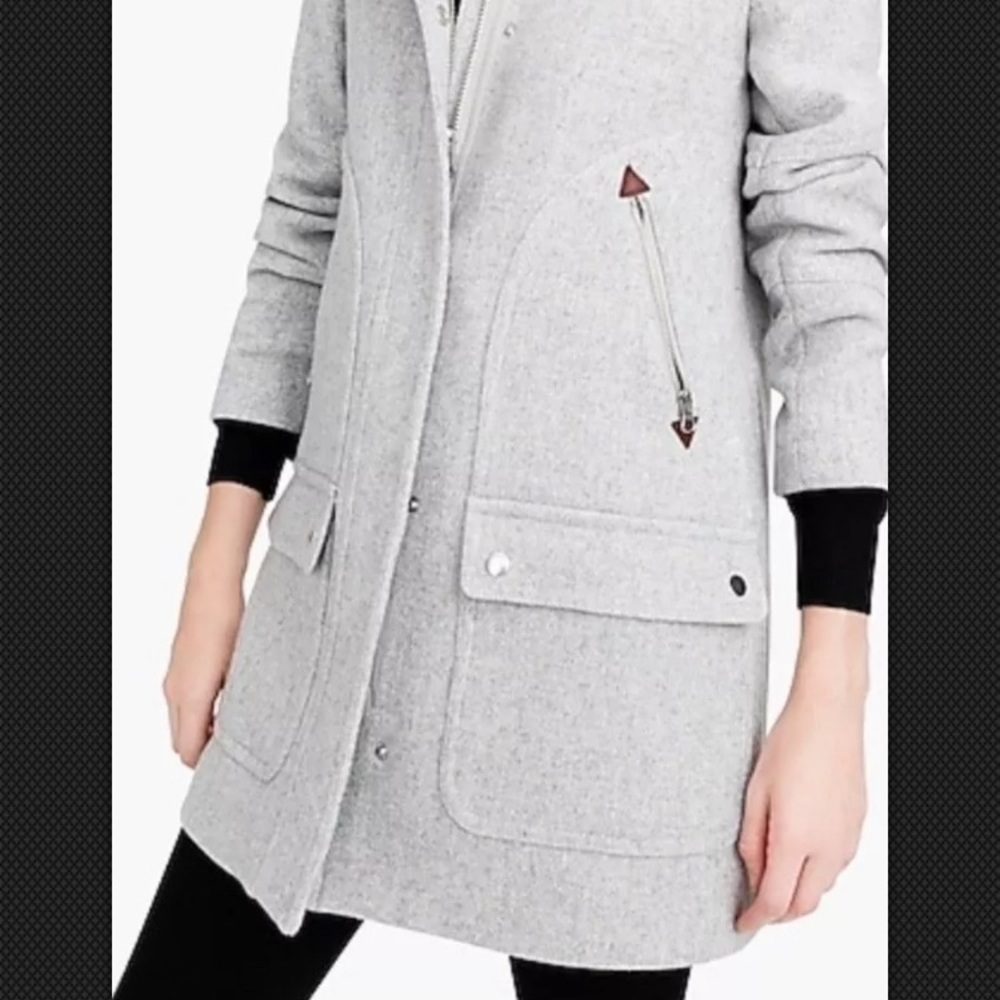J. Crew chateau parka size 0 grey color